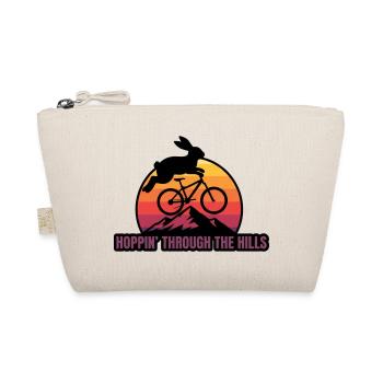 Hoppin' Through Hills Retro Rabbit Bike - Organic Pouch - nature - Front