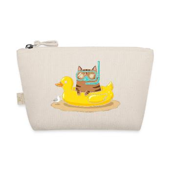Diving Cat on Rubber Duck - Organic Pouch - nature - Front