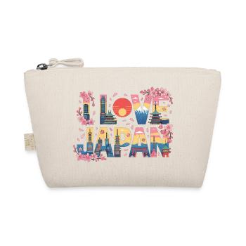 Love Japan Shirt Sakura Skyline Tokio Mount Fuji - Bio-Täschchen - Natur - Vorne