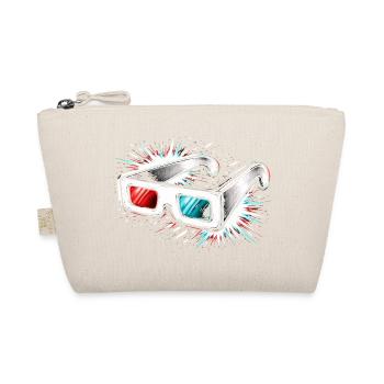 3D Glasses Retro Cinema Design - Organic Pouch - nature - Front