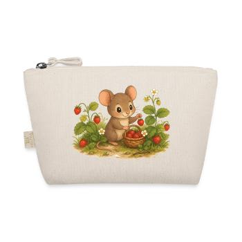 Souris mignonne avec motif de dessin animé aux fraises - Trousse biologique - nature - Devant