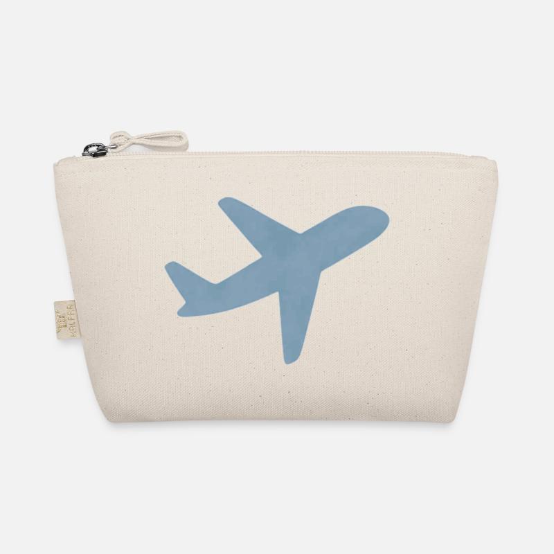 Blaues minimalistisches Flugzeug Bio-Täschchen