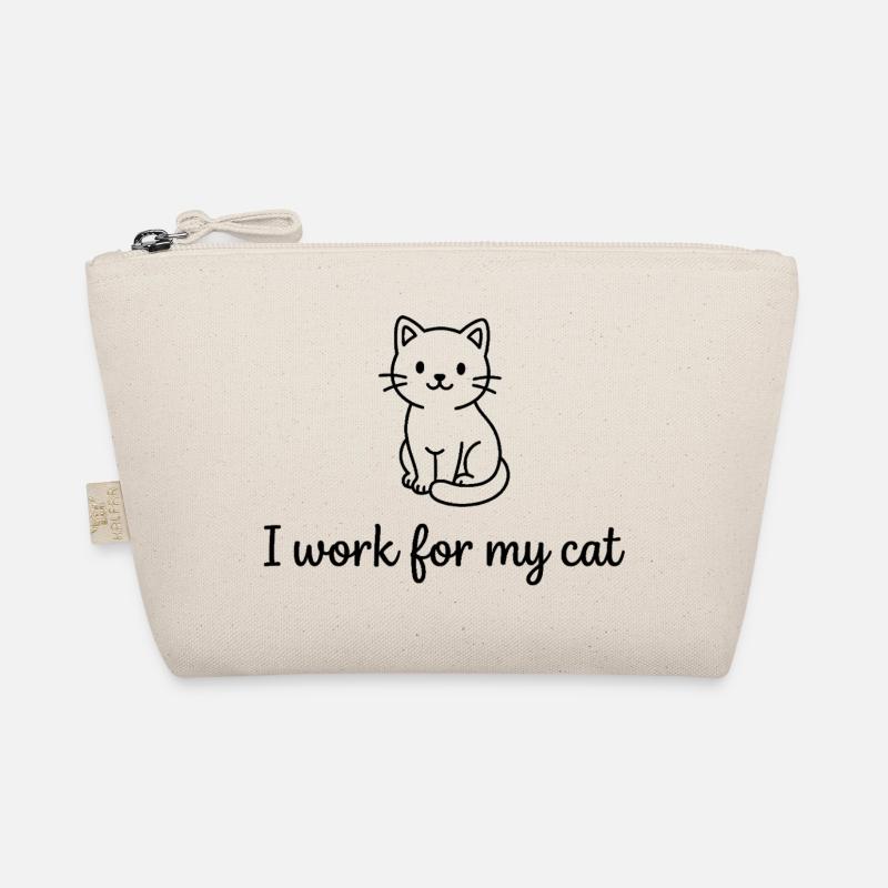 Je travaille pour mon chat Drôle de propriétaire de chat Design Trousse biologique