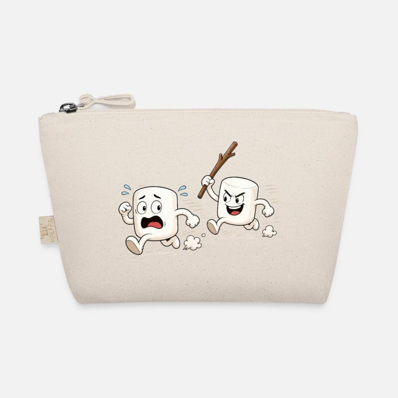 Lustige Marshmallows auf der Flucht Comic Motiv  Bio-Täschchen