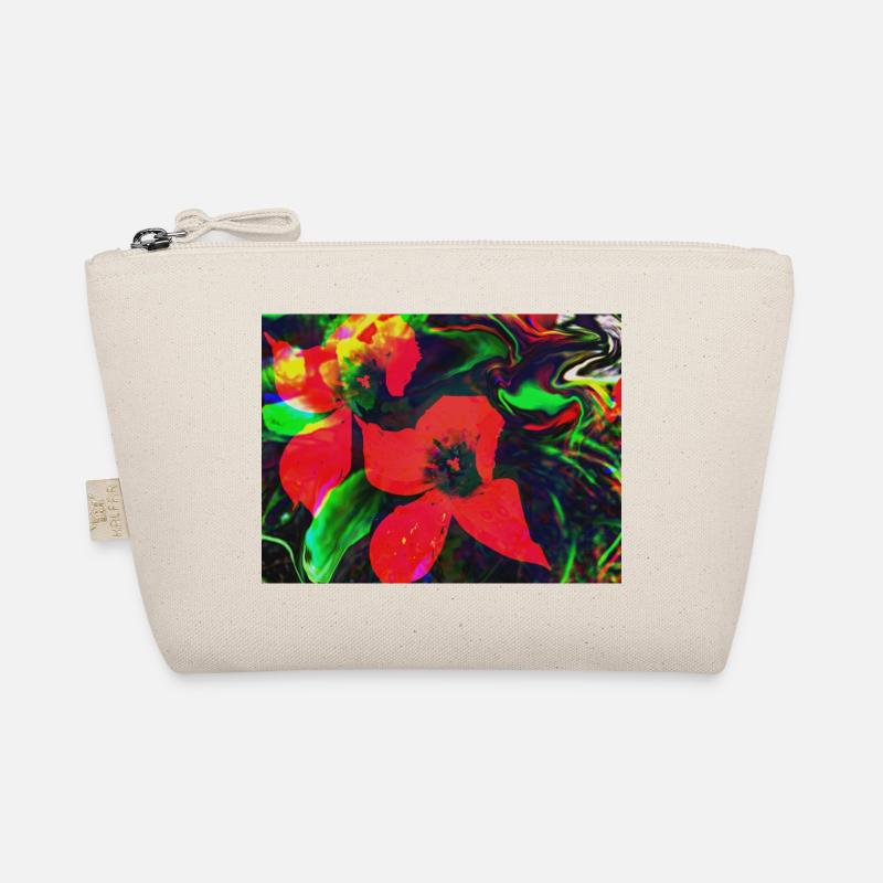 Fleurs rouge fluo dans un tourbillon de couleurs Trousse biologique
