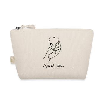 Spread Love - Minimalist Heart Line Art - Organic Pouch - nature - Front