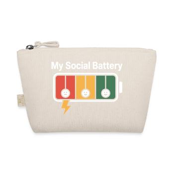 Social Battery Introvertiert Leere Batterie Akku - Bio-Täschchen - Natur - Vorne