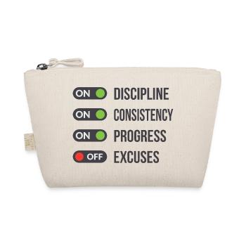 Discipline Consistency Progress Excuses OFF - Bio-Täschchen - Natur - Vorne