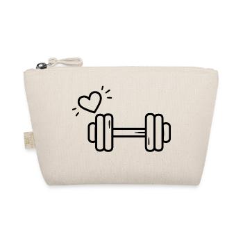 T-shirt Haltère Cœur Passion Fitness - Trousse biologique - nature - Devant
