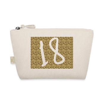 Leopard Pattern with Large Ampersand - Organic Pouch - nature - Front
