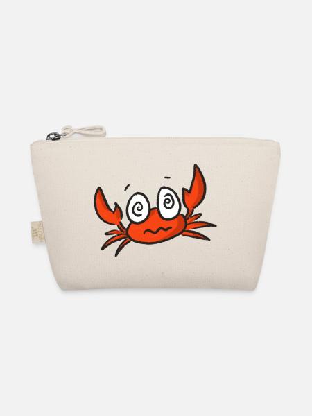 Red crab cartoon with big eyes - Organic Pouch - nature