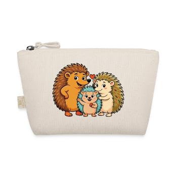 Funny hedgehog family - Organic Pouch - nature - Front