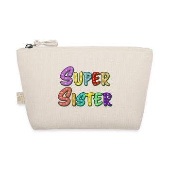 Lettrage Super Sister pour la meilleure sœur - Trousse biologique - nature - Devant