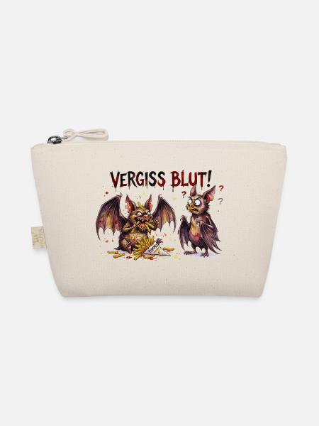Vergiss Blut Pommes Fledermaus Halloween Design - Bio-Täschchen - Natur