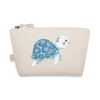 Cuddly turtle blue pattern - Organic Pouch - nature - Front