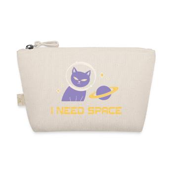 Space Cat – I Need Space - Organic Pouch - nature - Front