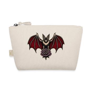 Vampire Bat Purple Rose Gothic Tattoo - Organic Pouch - nature - Front