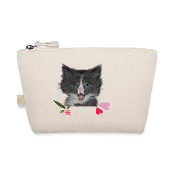 Kitten with hearts - Organic Pouch - nature - Front