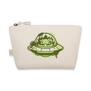 Alien Ufo Graffiti Logo - Organic Pouch - nature - Front