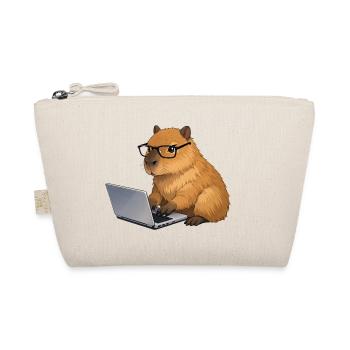 Capybara on the laptop - Organic Pouch - nature - Front