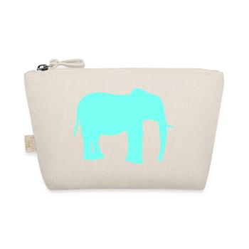 Elefant Silhouette Neon Cyan - Bio-Täschchen - Natur - Vorne
