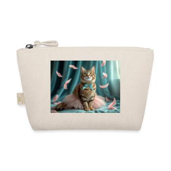 Pastellblaue Tutu-Katze - Bio-Täschchen - Natur - Vorne
