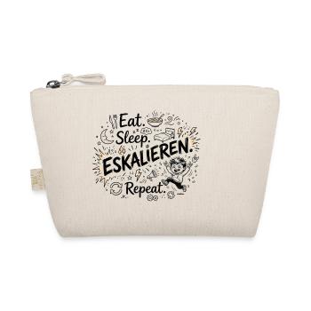 Eat Sleep Eskalieren Repeat – Lustiger Spruch - Bio-Täschchen - Natur - Vorne