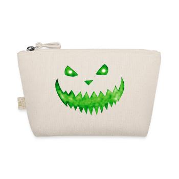 Giftgrüne Kürbisfratze - Halloween Gesicht Grün - Bio-Täschchen - Natur - Vorne
