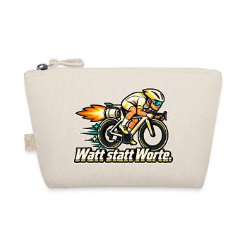 Rennradfahrer Radsport Training Watt statt Worte - Bio-Täschchen - Natur - Vorne