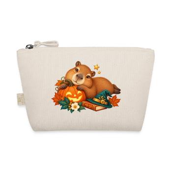 Capybara Halloween Kürbis Verspielter Stil - Bio-Täschchen - Natur - Vorne