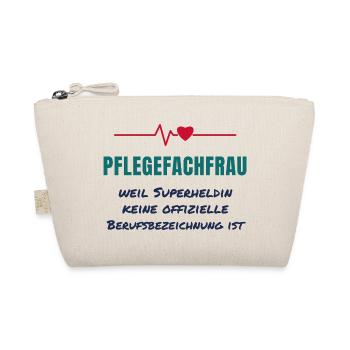 Pflegefachfrau – Superheldin Pflege Spruch - Bio-Täschchen - Natur - Vorne