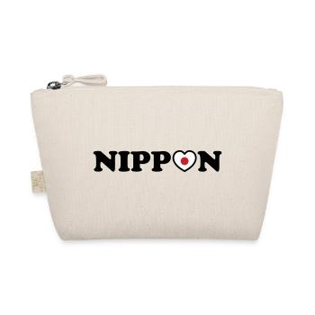 Nippon Love Heart Flag - Organic Pouch - nature - Front
