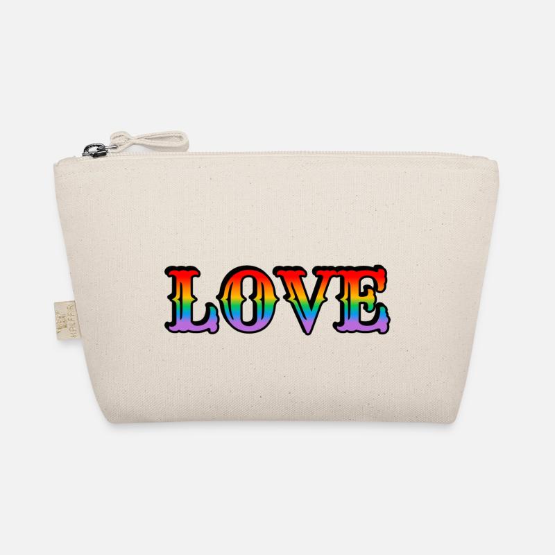 Retro Regenbogen Liebe Bio-Täschchen