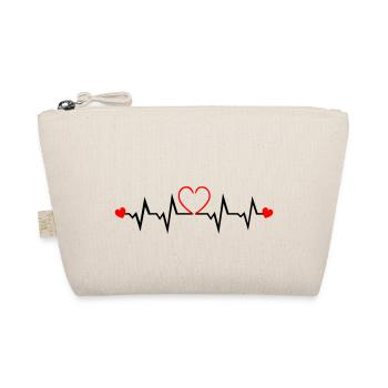 Heartbeat, Heart, Love, Couple - Organic Pouch - nature - Front