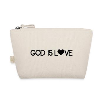 God Is Love - Spiritual Christian Heart - Organic Pouch - nature - Front