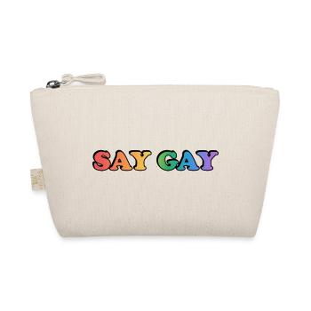 SAY GAY LGBTQ Pride Accessoires - - Bio-Täschchen - Natur - Vorne