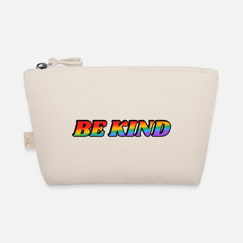 Be kind rainbow text - Organic Pouch - nature