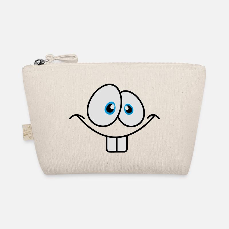 Grinsendes Comic Gesicht mit großen Hasenzähnen Bio-Täschchen