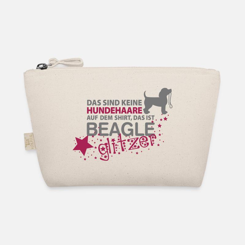 Beagle Glitzer - Bio-Täschchen - Natur