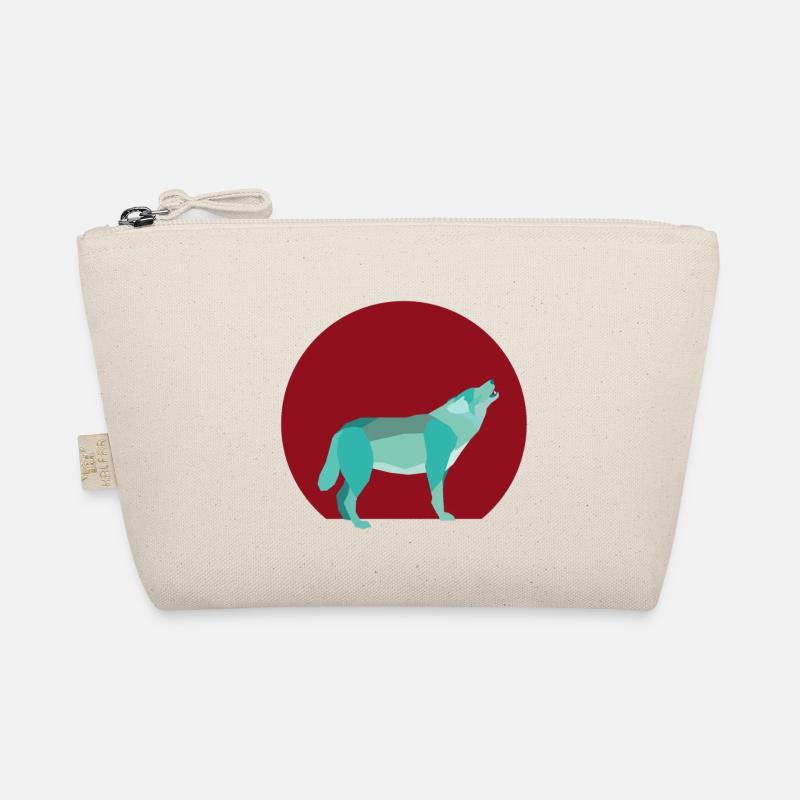 Geometric howling wolf Organic Pouch