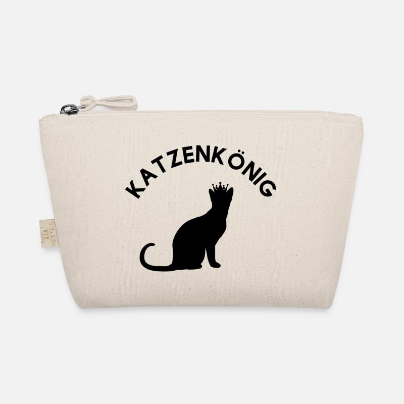 Katzenkönig | Witziges Jura Design - Bio-Täschchen - Natur