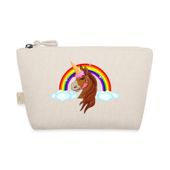 Pony with ice cream - ice horn unicorn rainbow fairy tale - Organic Pouch - nature - Front