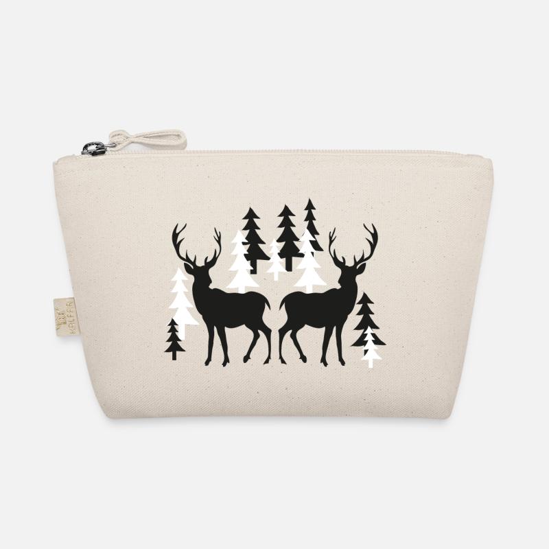 Weihnachten Hirsche im Wald - Bio-Täschchen - Natur