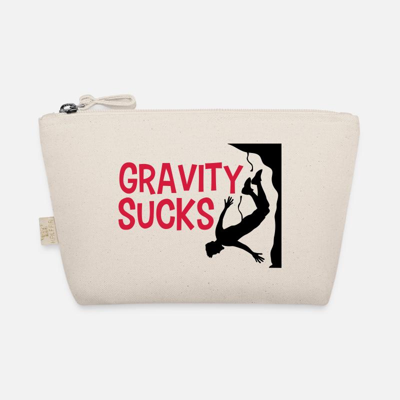 gravity sucks klettern gefaehrlich logo design lus Bio-Täschchen