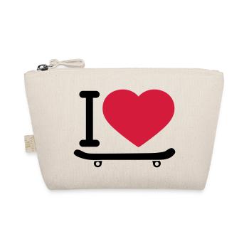 I love love board skater skateboarding s - Organic Pouch - nature - Front