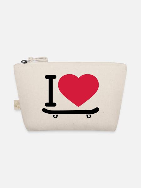 I love coeur amour planche skate skate skateboard s - Trousse biologique - nature - Devant