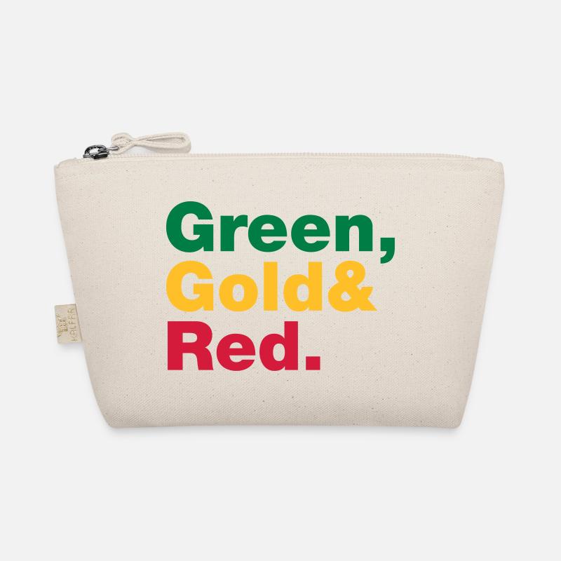 Grün, Gold & Rot. - Bio-Täschchen - Natur