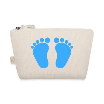 Bébé pieds naissance grossesse garçon fils bleu - Trousse biologique - nature - Devant