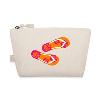Badelatschen Hibiskus Flip Flops Sommer Urlaub Fun - Bio-Täschchen - Natur - Vorne