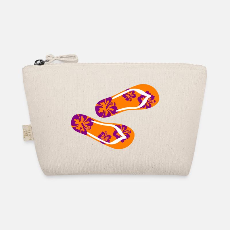 Hawaiian flip flops purple flip flops summer vacation Organic Pouch